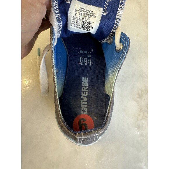 Converse All Star Lo Shoes, Double Tongue, Women's Size 6 Gray W/ Aqua Blue - Picture 9 of 11